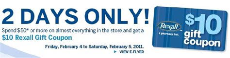 Rexall Canada 10 T Card When You Spend 50 Or More February 5th