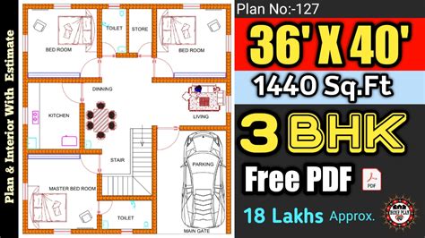 36 X 40 House Plan 36 X 40 House Plan Design Plan No 127