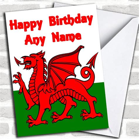 welsh flag wales birthday card uk office products
