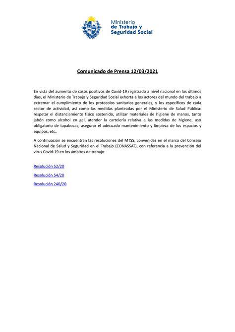 Comunicado De Prensa 12032021 Pdf DocDroid