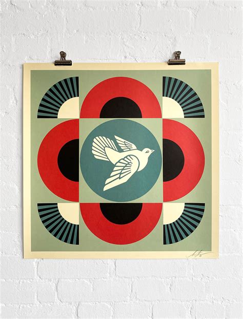 Geometric Dove Red By Shepard Fairey Nelly Duff