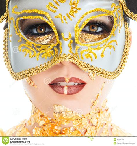 Maquillaje De La Cara Del Oro Foto De Archivo Imagen De Vocabulario