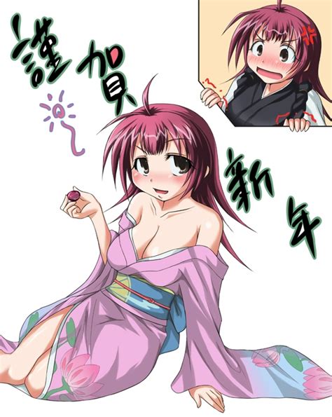 Nanbu Chitose Amaenaideyo 00s Blush Breasts Cleavage Drunk Japanese Clothes Kimono