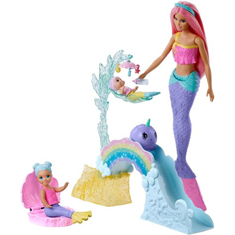 Barbie Dreamtopia Mermaid Doll Mertoddler And Merbaby Playset Walmart