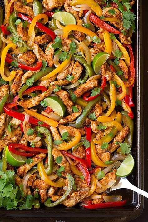 Easy Chicken Fajitas Oven Baked On Sheet Pan Cooking Classy