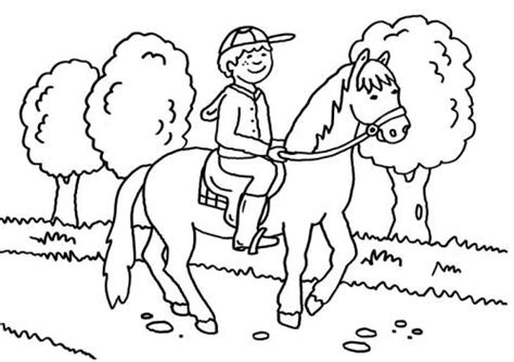 Kids n funde 24 ausmalbilder von auf dem reiterhof. Kostenlose Malvorlage Pferde: Kleiner Reiter zum Ausmalen ...