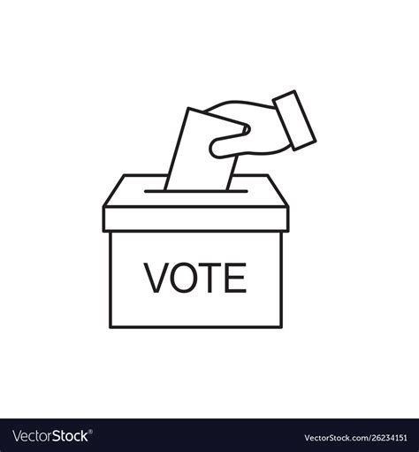Hand Voting Ballot Box Icon Election Vote Vector Image