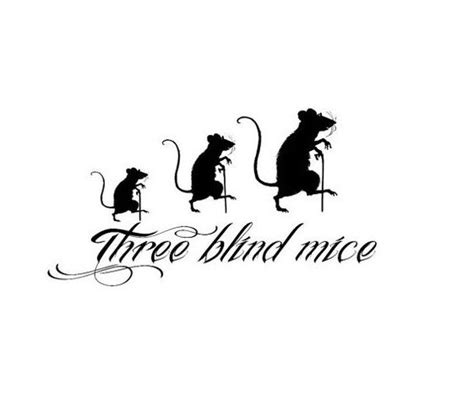 Three Blind Mice Mouse Tattoos Chapbook Agatha Christie Skin Art