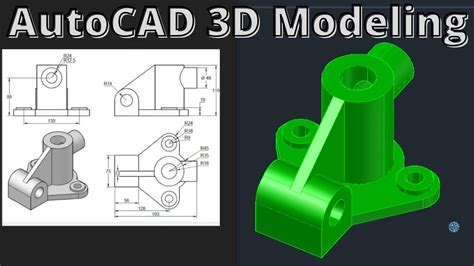 Autocad 3d Modeling Tutorial 05 Mechanical 2022 Create 3d Model