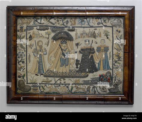 Picture With Stumpwork Embroidery Date 17th Century Culture British