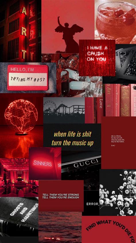 Red Aesthetic Collage Wallpapers Top Free Red Aesthetic Collage