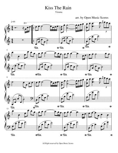 Kiss the rain digital sheet music. Kiss The Rain-Easy Piano By Yiruma, - Digital Sheet Music For Score - Download & Print H0.752549 ...