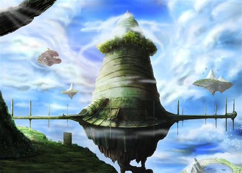 Anime Landscape Aincrad The Floating Castle In Sword Art Online Anime