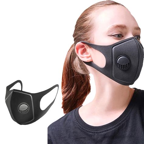 Plaat Dustproof Mouth Mask Sponge Mask With Breathing Valve Washable