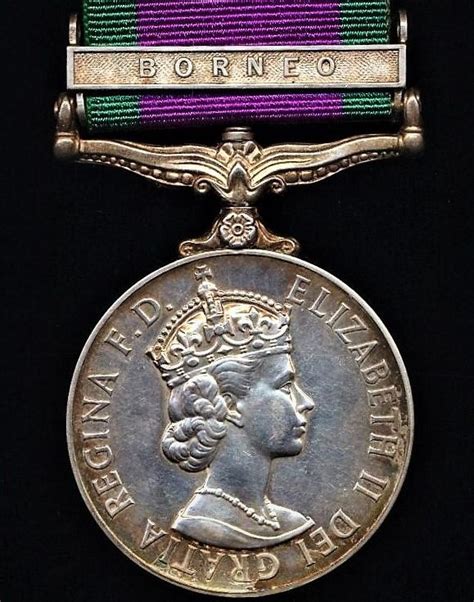 Aberdeen Medals General Service Medal 1962 With Clasp Borneo