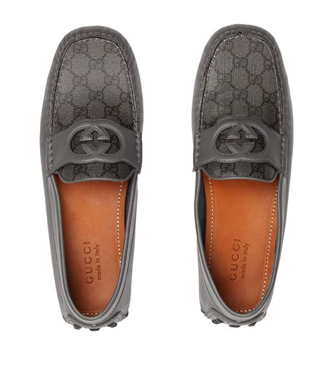 Mens Gucci Grey Leather Driver Loafers Harrods Uk