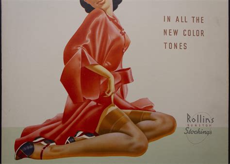 1940s rollins runstop stockings sign they do things for your legs gga golden age posters