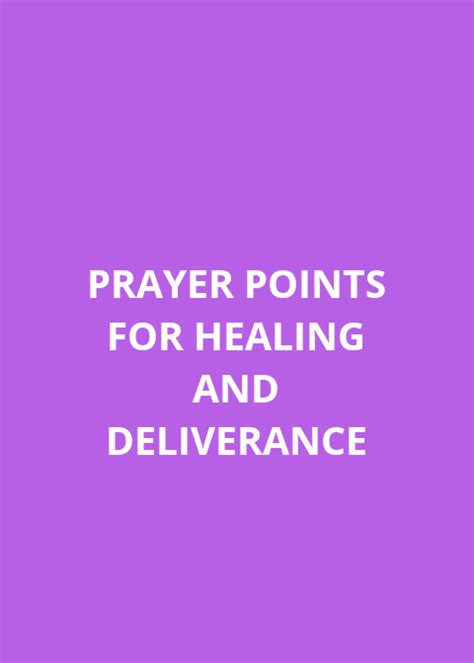 30 Prayer Points For Healing And Deliverance Prayer Points