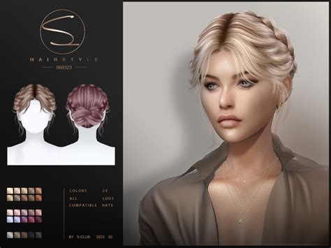 The Sims Resource Elegant Updo Hairstyle Flora060323