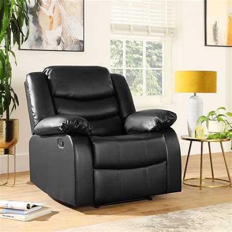 Sorrento Black Leather Recliner Armchair Furniture Choice
