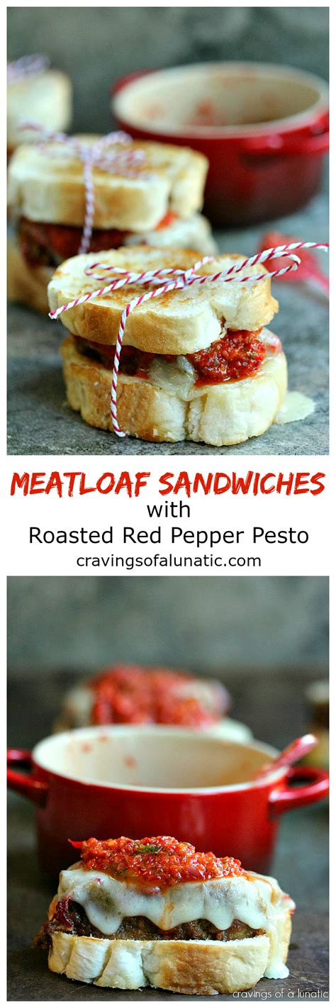 Mini Meatloaf Sandwiches With Red Pepper Pesto