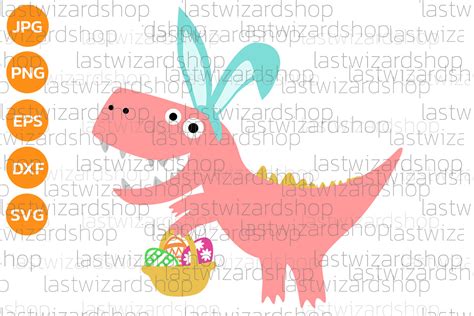 Easter Dinosaur with Bunny Ears Svg Graphic by Lastwizard Shop