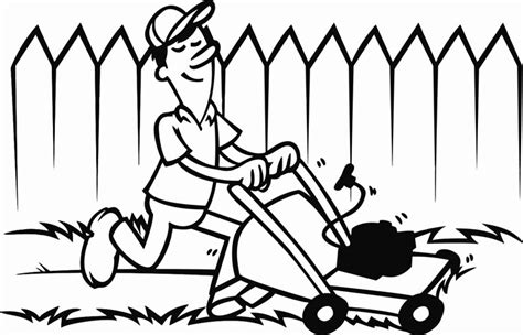 Lawn Mower Drawing Sketch Coloring Page