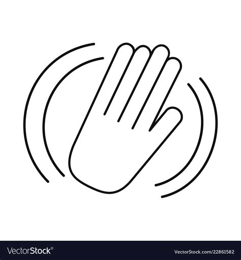 Hand Waving Of Hello Or Goodbye Gesture Welcome Vector Image