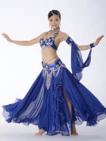 Belly Dance Costume Chiffon Ocean Blue Belly Dancing Long Skirts And Tops