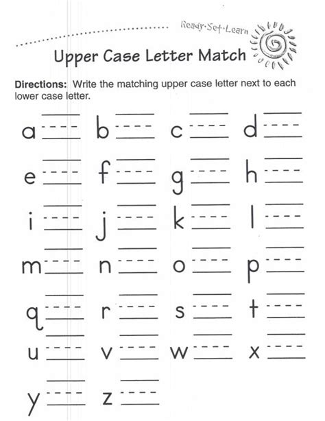 Alphabet workout strengthens alphabet recognition, letter formation skills and fitness of your class. Upper Case Letter Match | LoveToTeach.org