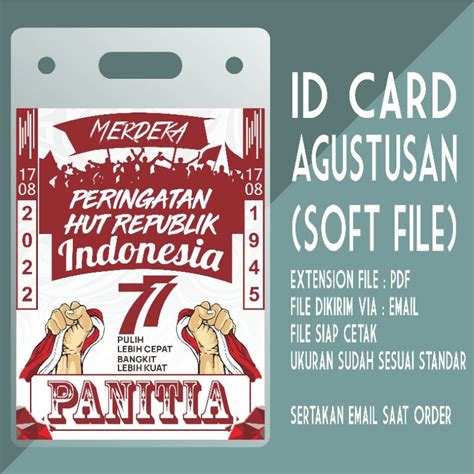 Jual Id Card Nametag Panitia Hut Ri Ke Tahun Soft File