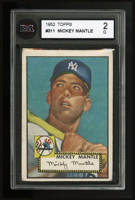 1951 bowman #253 mickey mantle rookie card. 1952 Topps #311 Mickey Mantle First Topps Card (NY Yankees ...