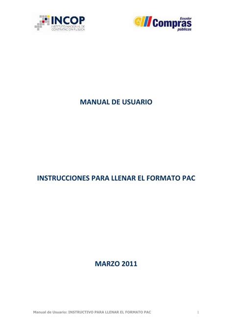 Pdf Instrucciones Para Llenar El Formato Pac Manual De Usuario Instructivo Para Llenar El