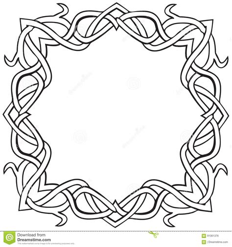 Celtic Knot Square Frame Vector Illustration 91061376