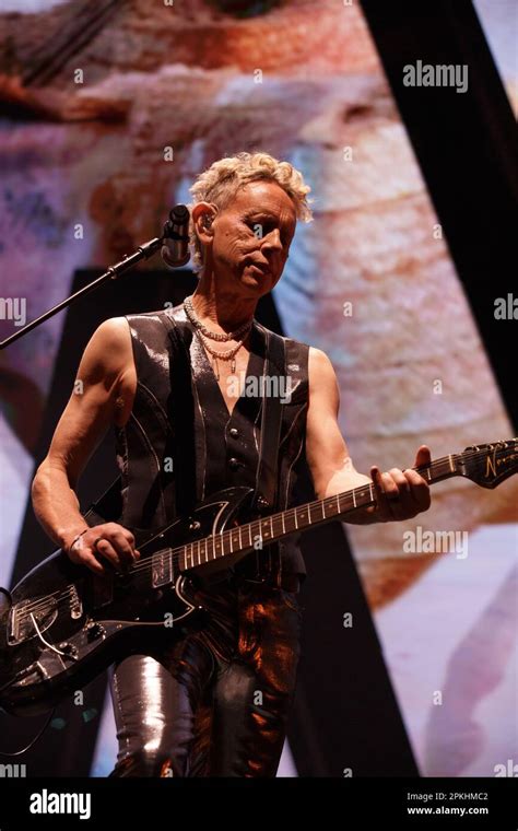 Martin Gore Of Depeche Mode Playing Guitar On Stage During The Memento