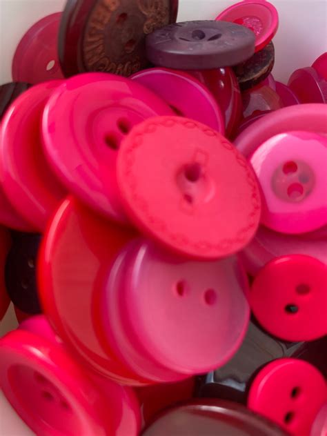 Pink Buttonsassorted Buttonsbig Buttonsbig Pink Etsy