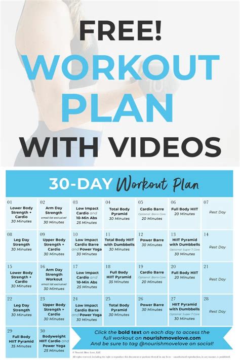 Free 30 Day Home Workout Plan Pdf Videos Nourish Move Love