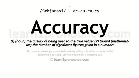 Pronunciation Of Accuracy Definition Of Accuracy Youtube