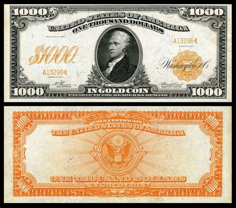 Large Denominations Of United States Currency Currency Design Rare