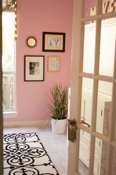 Amazing gallery of interior design and decorating ideas of pink craft room in living rooms, dens/libraries/offices, girl's rooms, laundry/mudrooms, media rooms by elite interior designers. My Pink Office and Craft Room Reveal! - Design Improvised