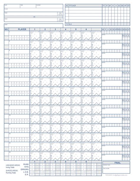 Printable Baseball Scoresheet Printable Blank World