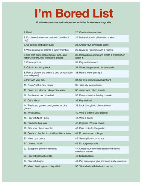 50 Activities For Bored Kids The Im Bored List
