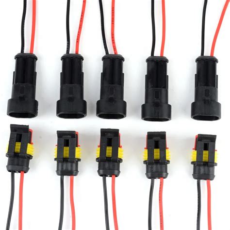 5 Pairs Waterproof Male Female Electrical Connectors Plug 2 Pin Way