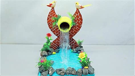 How To Make Waterfall From Hot Glue Gun And Small Pot Showpiece For Home Decoration Youtube