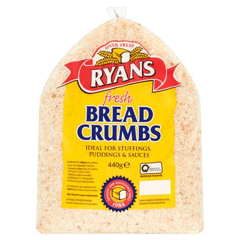 0 mg sodium, 3 grams fiber, and 110 calories per 1/4 cup. Ryans Fresh Bread Crumbs 440g | Gravy, Stock Cubes ...