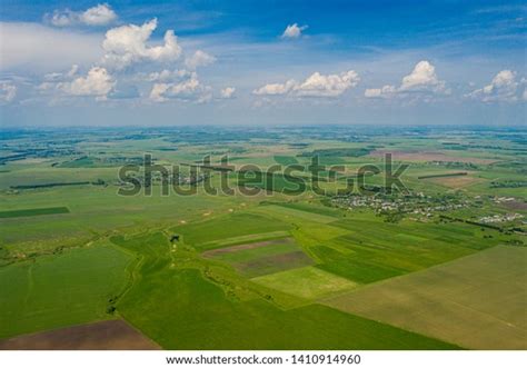 Aerial Vast Green Field View Agriculture Stock Photo 1410914960