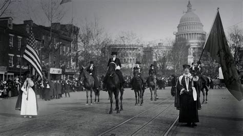 Women Suffragists Marching Down Pennsylvania Avenue On March 3 1913
