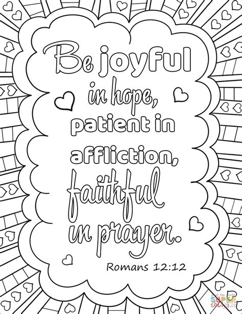 Be Joyful In Hope Patient In Affliction Faithful In Prayer Coloring