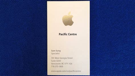 Buy apple store gift cards for apple products, accessories and more. Ex-Apple employee Sam Sung sells business card for charity