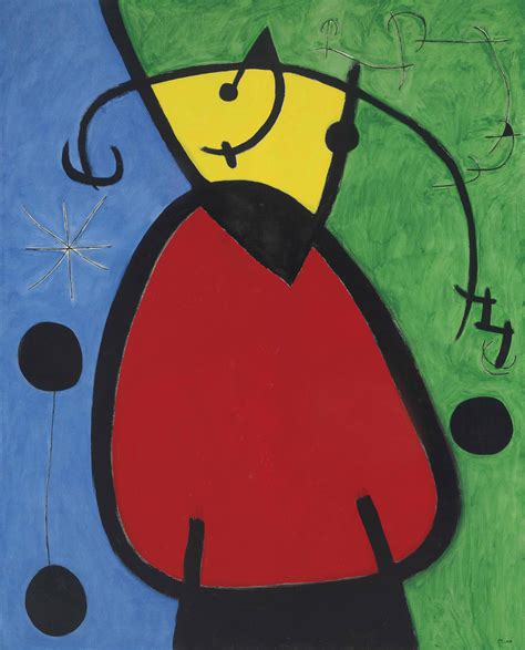 Joan Miró 1893 1983 Femme Et Oiseaux Dans La Nuit Christies